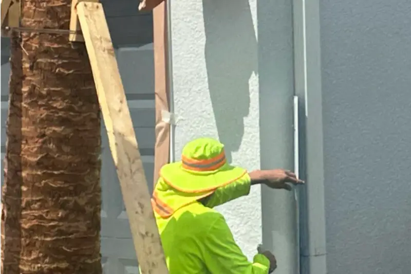 Stucco repaired before anything gets painted